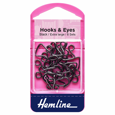 H401.13 Hooks and Eyes: Black - Size 13.. 